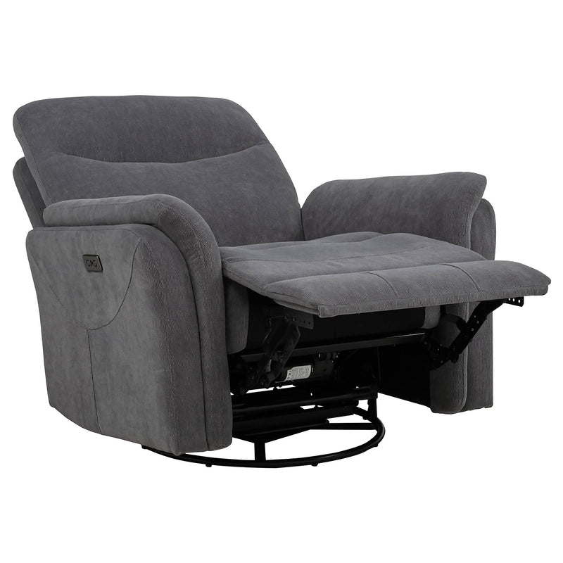 Adler Upholstered Power Swivel Glider Recliner