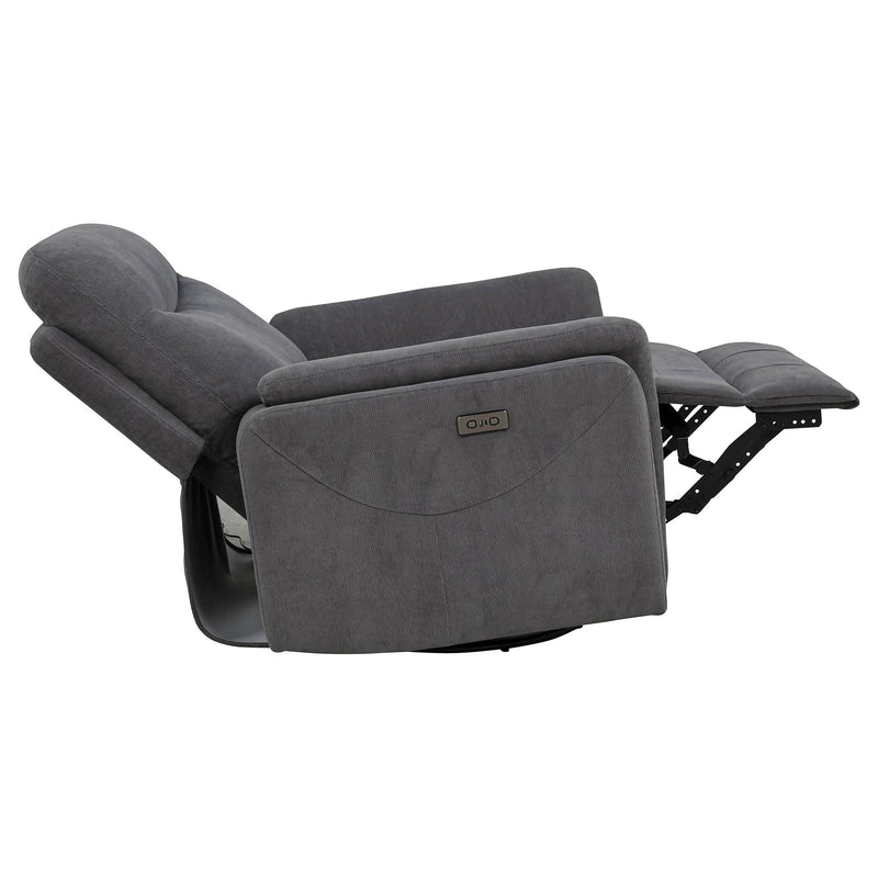 Adler Upholstered Power Swivel Glider Recliner