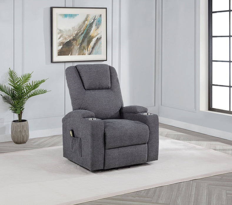 Louie Chenille Upholstered Power Lift Massage Chair
