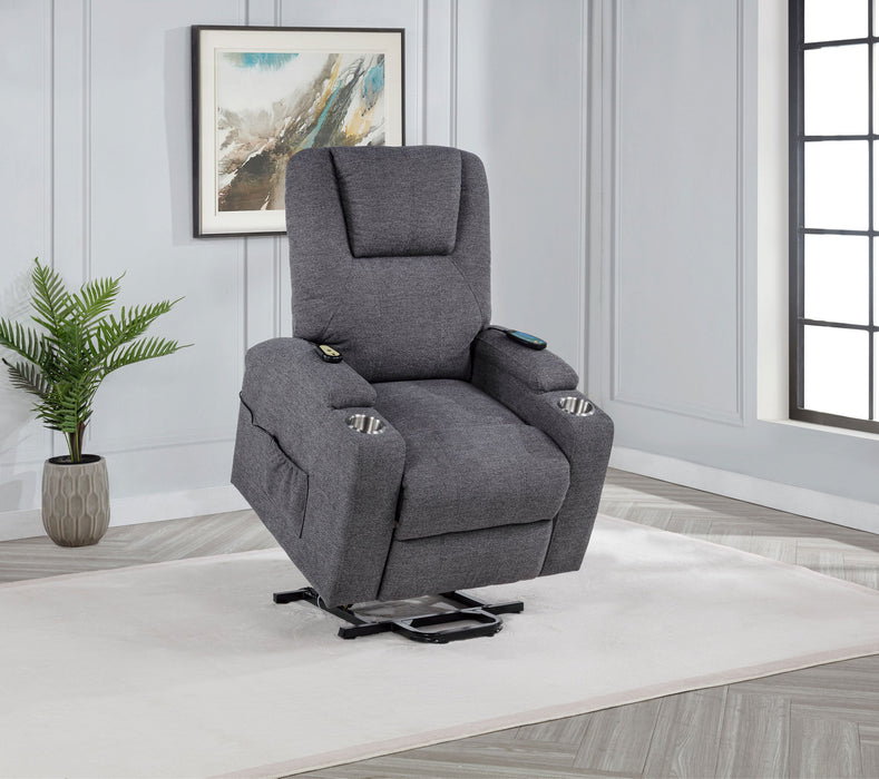 Louie Chenille Upholstered Power Lift Massage Chair