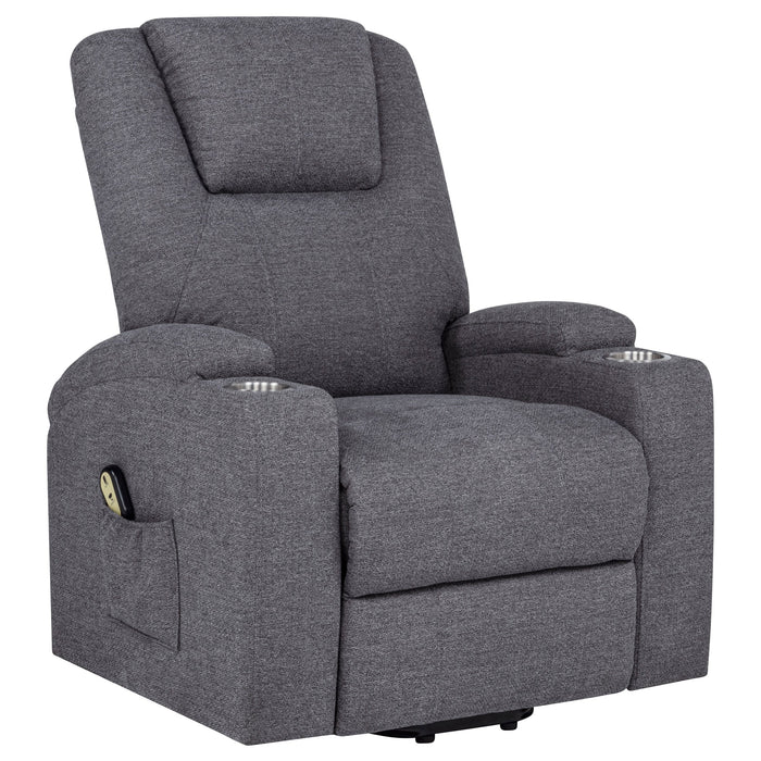 Louie Chenille Upholstered Power Lift Massage Chair