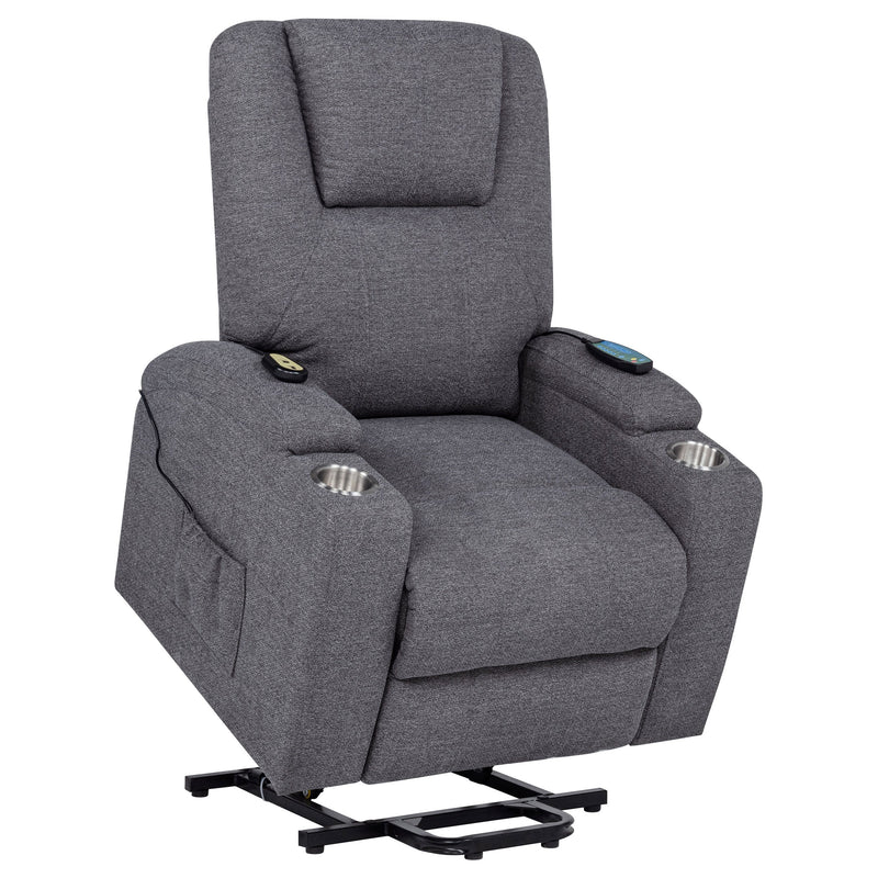 Louie Chenille Upholstered Power Lift Massage Chair