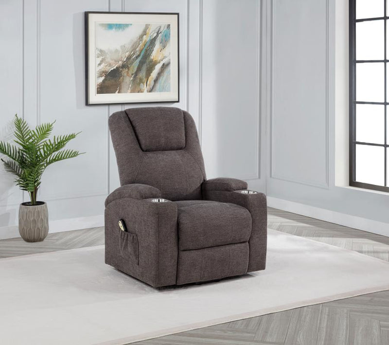 Louie Chenille Upholstered Power Lift Massage Chair