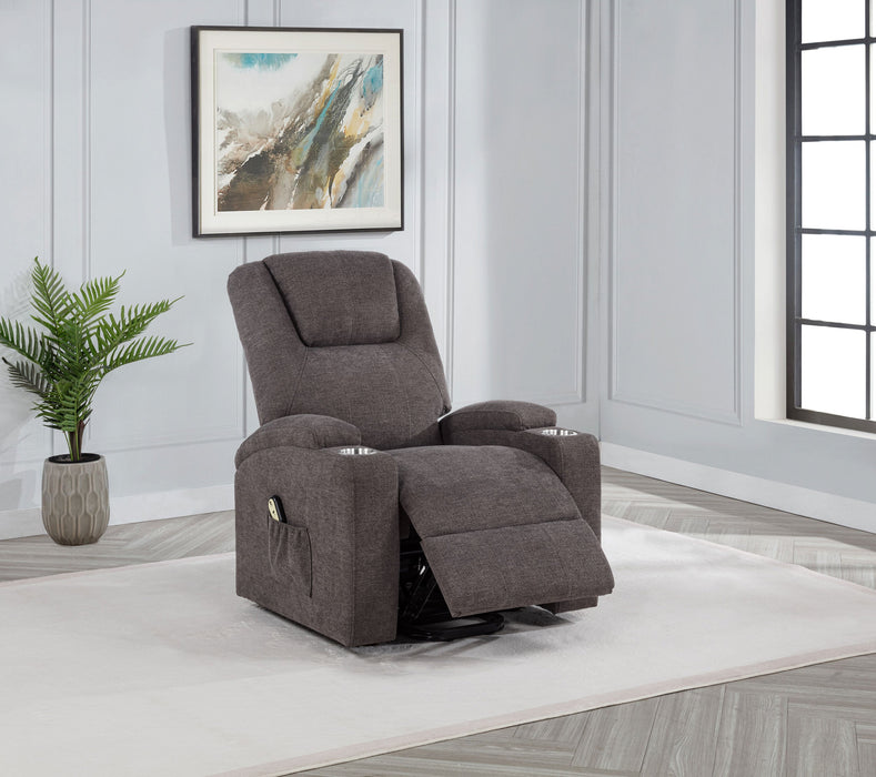 Louie Chenille Upholstered Power Lift Massage Chair