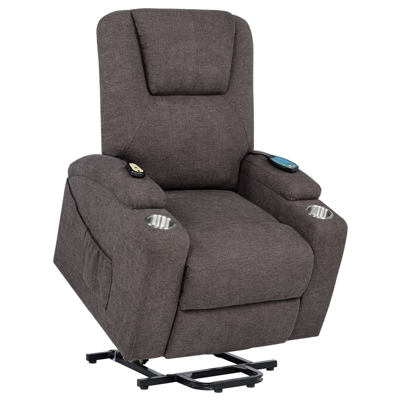 Louie Chenille Upholstered Power Lift Massage Chair