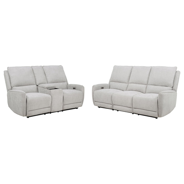 Sylmar Chenille Power Reclining Sofa Set Dove Grey