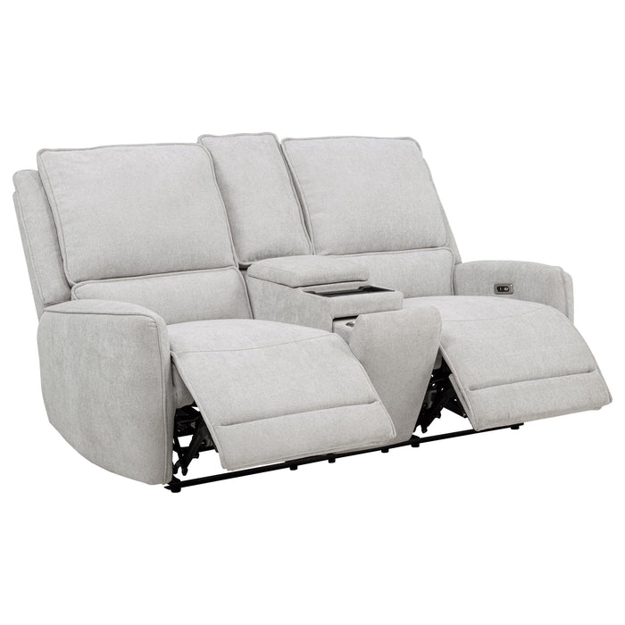 Sylmar Chenille Power Reclining Sofa Set Dove Grey