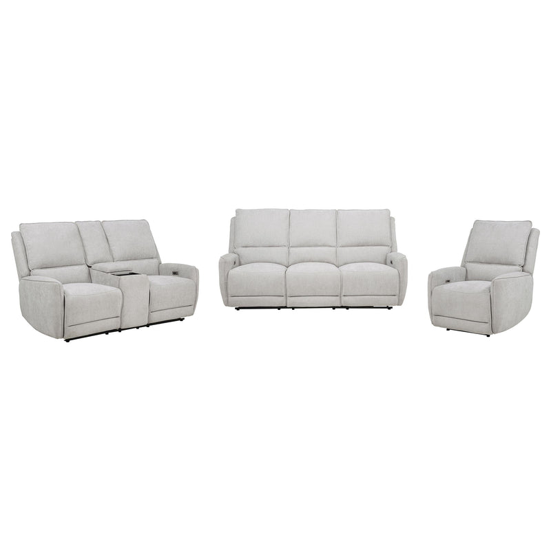 Juego de Sofás Reclinables Eléctricos de Chenilla Sylmar Gris Paloma