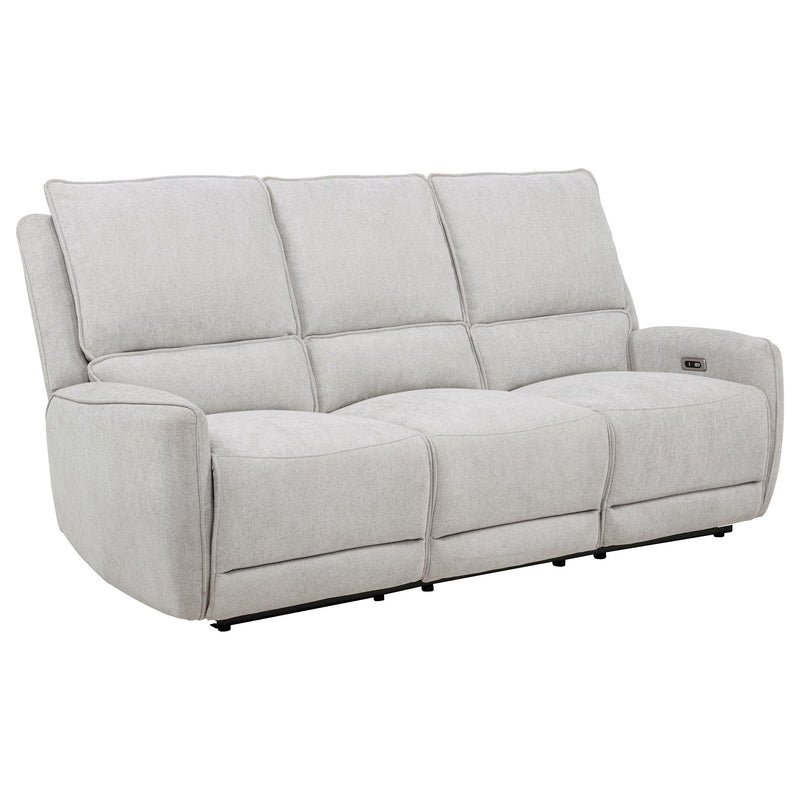 Juego de Sofás Reclinables Eléctricos de Chenilla Sylmar Gris Paloma