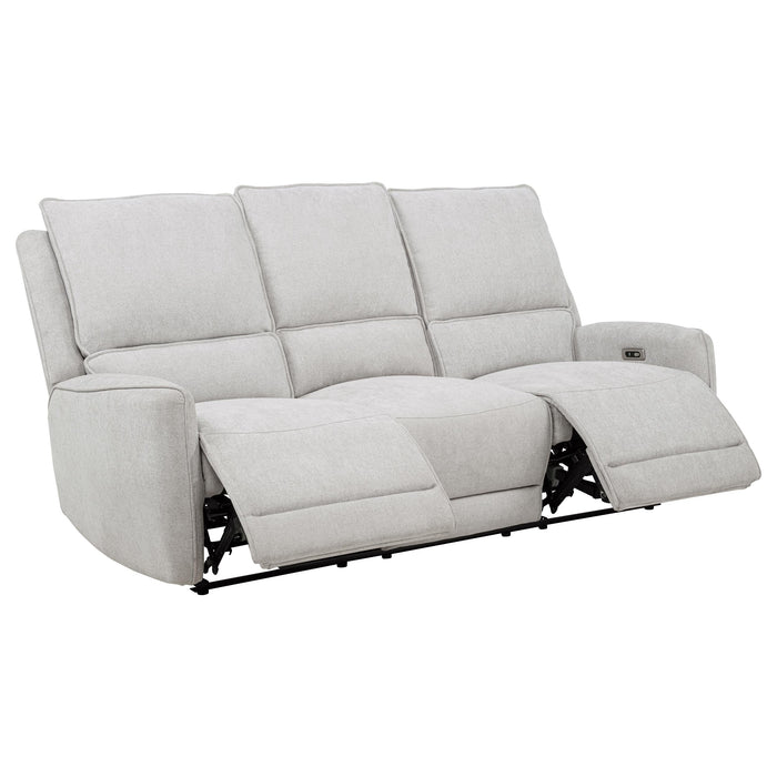 Sylmar Chenille Power Reclining Sofa Set Dove Grey
