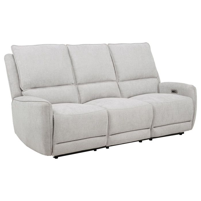 Sylmar Chenille Upholstered Power Reclining Sofa Dove Grey