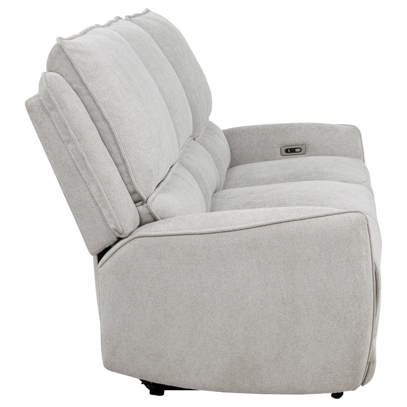 Sylmar Chenille Upholstered Power Reclining Sofa Dove Grey