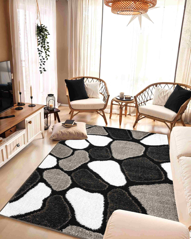 5D SHAGGY Rug Design 6411 Grey 5x8 (5'2x7'5")"