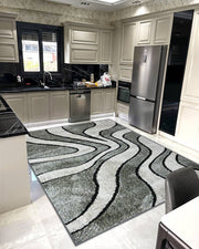 5D SHAGGY Rug Design 6413 Grey 5x8 (5'2x7'5")"