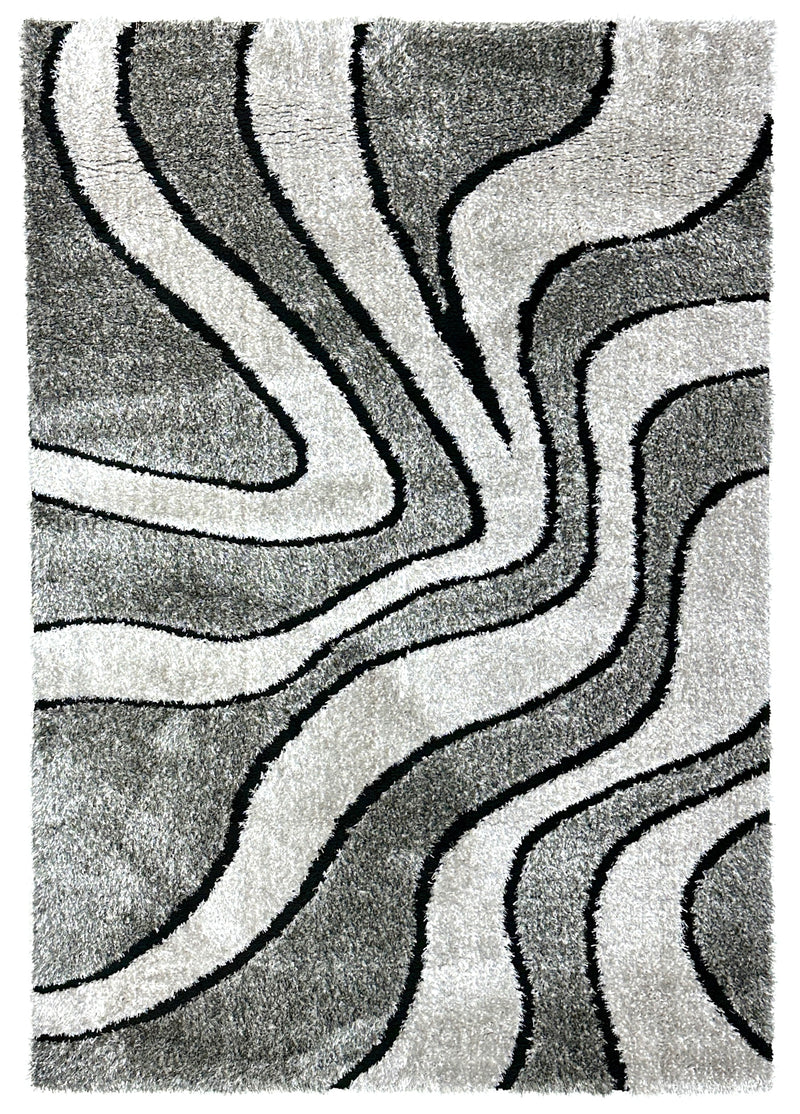 5D SHAGGY Rug Design 6413 Grey 8x11 (7'8x10'8")"