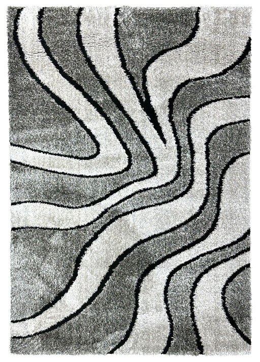 5D SHAGGY Rug Design 6413 Grey 8x11 (7'8x10'8")"