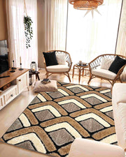 5D SHAGGY Rug Design 6414 Sand 5x8 (5'2x7'5")"