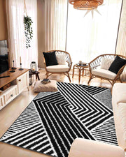 5D SHAGGY Rug Design 6415 Black 5x8 (5'2x7'5")"