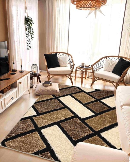 5D SHAGGY Rug Design 6419 Beige 5x8 (5'2x7'5")"