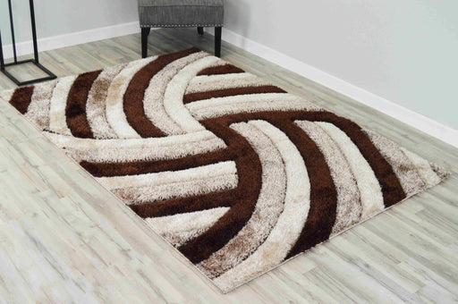 4D SHAGGY Rug Design 6483 Brown 4x6 (3'9x5'3")"