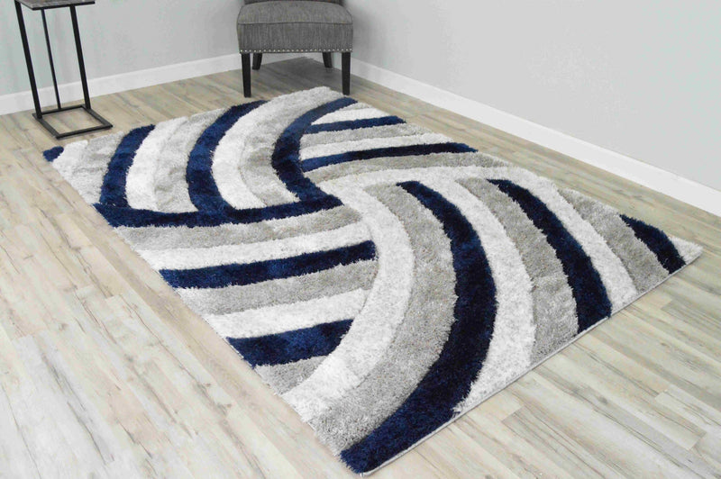 4D SHAGGY Rug Design 6483 Grey 4x6 (3'9x5'3")"