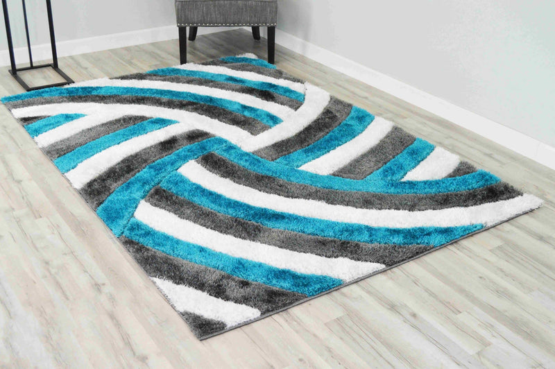 4D SHAGGY Rug Design 6483 Navy 8x11 (7'8x10'8")"