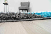 4D SHAGGY Rug Design 6483 Turquoise 8x11 (7'8x10'8")"