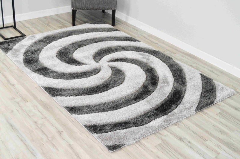 4D SHAGGY Rug Design 6484 Grey 8x11 (7'8x10'8")"