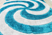 4D SHAGGY Rug Design 6484 Turquoise 5x8 (5'2x7'5")"