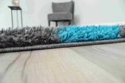 4D SHAGGY Rug Design 6485 Turquoise 5x8 (5'2x7'5")"