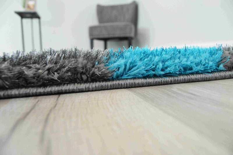 4D SHAGGY Rug Design 6485 Turquoise 5x8 (5'2x7'5")"