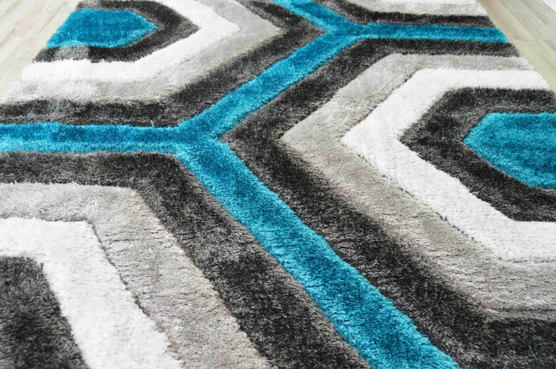4D SHAGGY Rug Design 6485 Yellow 5x8 (5'2x7'5")"