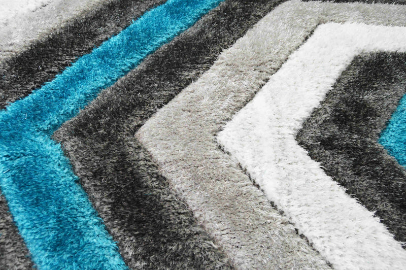4D SHAGGY Rug Design 6485 Grey 2x8 Runner (2'6x7'9")"