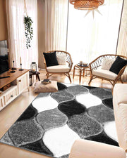 4D SHAGGY Rug Design 6488 Turquoise 7 Foot Round (6'6x6'6" Round)"