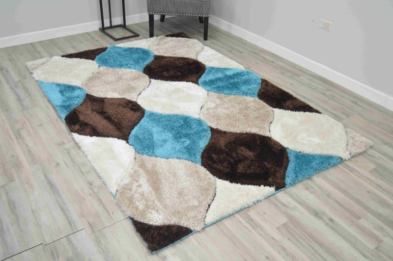 4D SHAGGY Rug Design 6488 Sand 8x11 (7'8x10'8")"