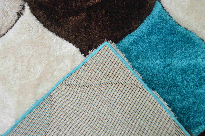 4D SHAGGY Rug Design 6488 Turquoise 8x11 (7'8x10'8")"