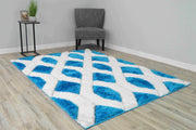 4D SHAGGY Rug Design 6490 Turquoise 5x8 (5'2x7'5")"