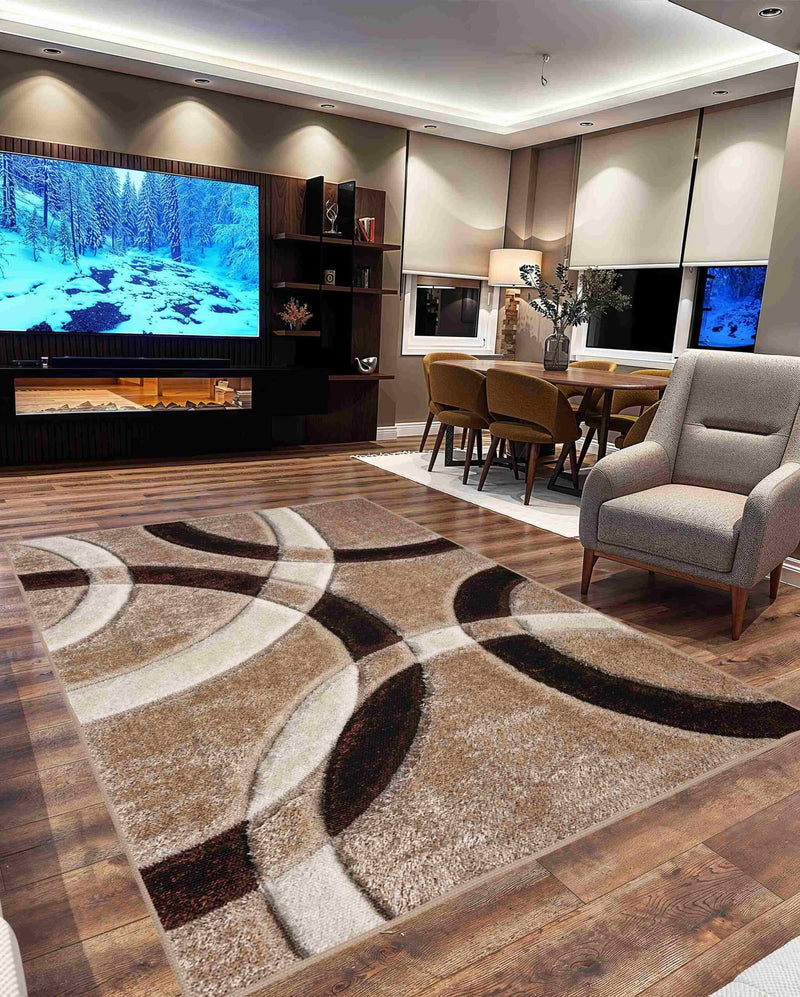 4D SHAGGY Rug Design 6491 Turquoise 5x8 (5'2x7'5")"