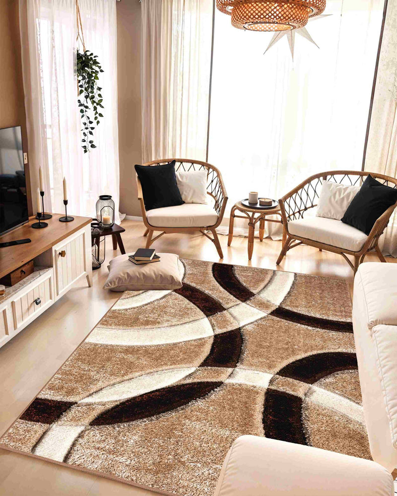 4D SHAGGY Rug Design 6491 Red 5x8 (5'2x7'5")"
