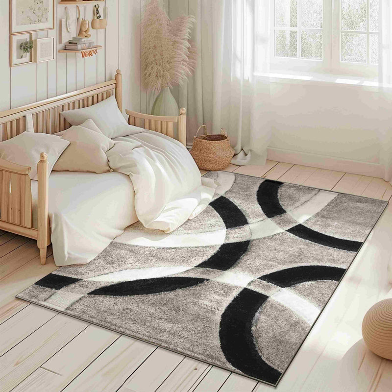 4D SHAGGY Rug Design 6491 Grey 5x8 (5'2x7'5")"