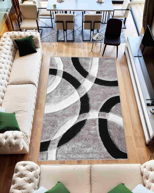 4D SHAGGY Rug Design 6491 Grey 8x11 (7'8x10'8")"