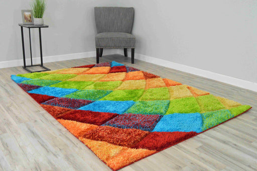4D SHAGGY Rug Design 6492 Multi 2x8 Runner (2'6x7'9")"