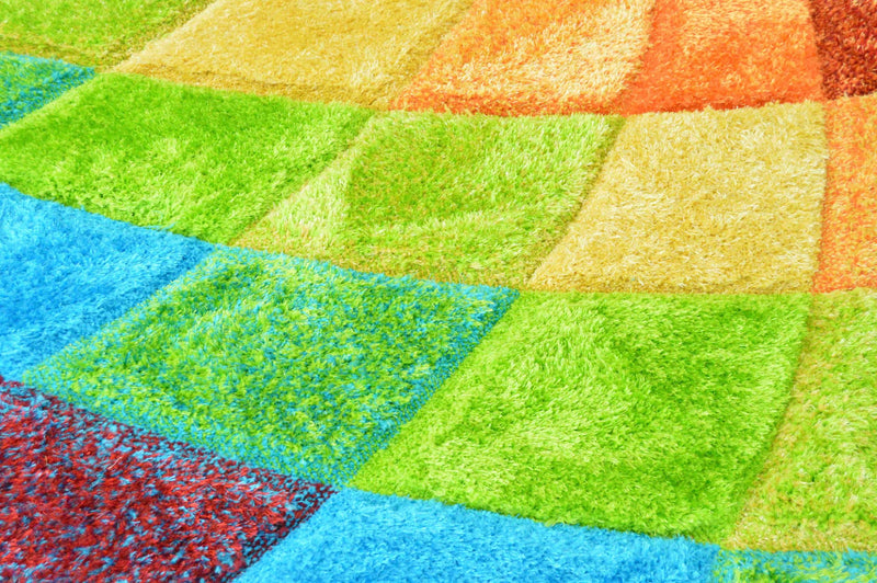 4D SHAGGY Rug Design 6492 Turquoise 5x8 (5'2x7'5")"