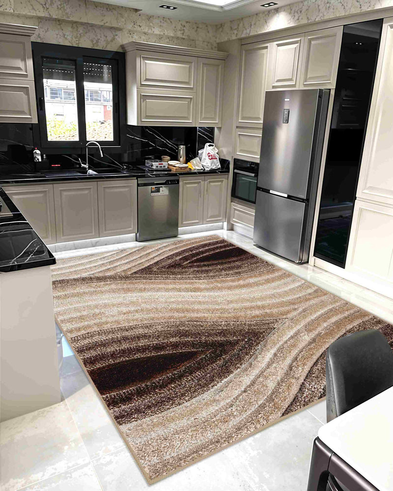 4D SHAGGY Rug Design 6496 Peach 8x11 (7'8x10'8")"