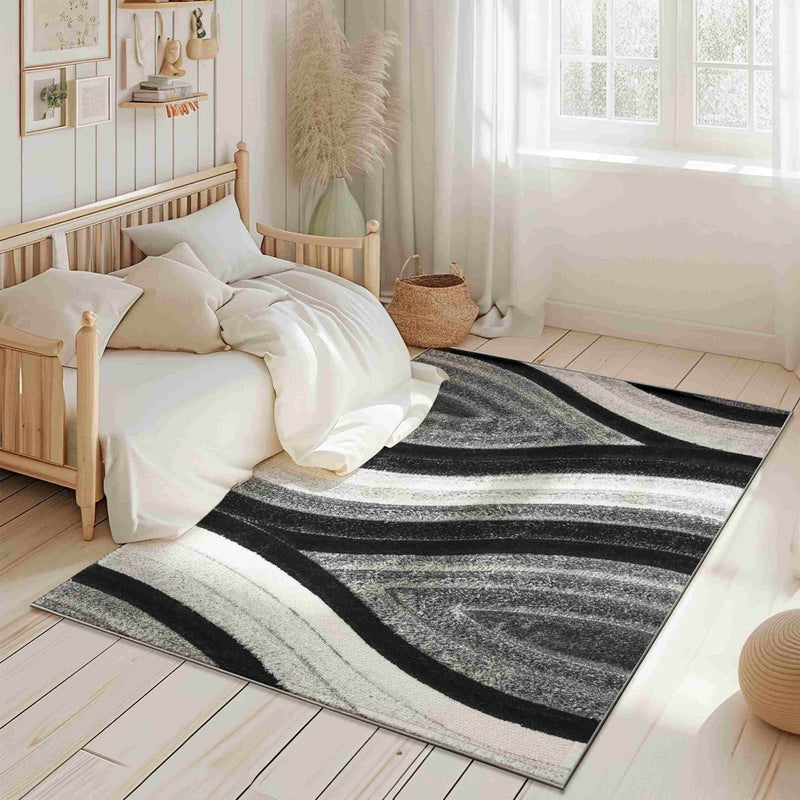 4D SHAGGY Rug Design 6496 Yellow 5x8 (5'2x7'5")"