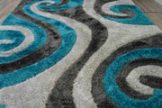 4D SHAGGY Rug Design 6499 Navy 5x8 (5'2x7'5")"