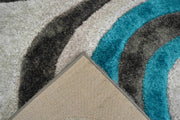 4D SHAGGY Rug Design 6499 Turquoise 5x8 (5'2x7'5")"