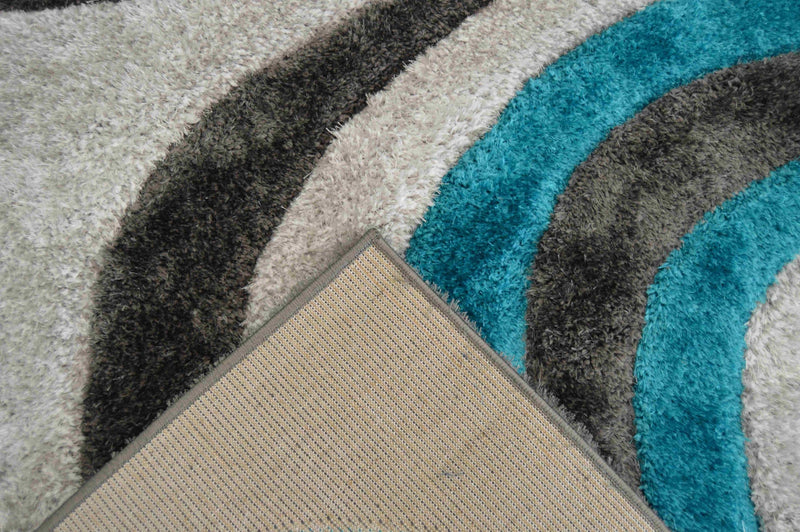 4D SHAGGY Rug Design 6499 Turquoise 5x8 (5'2x7'5")"