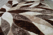 4D Shaggy Rug Design 6994 Brown 2x8 Runner (2'6x7'9")"