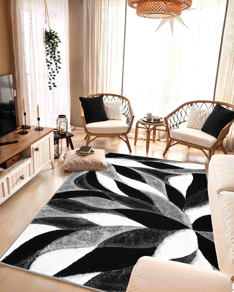 4D Shaggy Rug Design 6994 Grey 8x11 (7'8x10'8")"